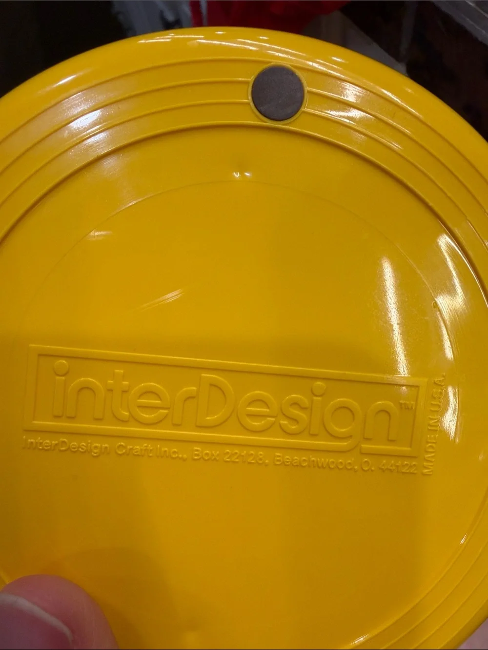 Vintage MCM Inter Design bright yellow swivel jewelry caddy